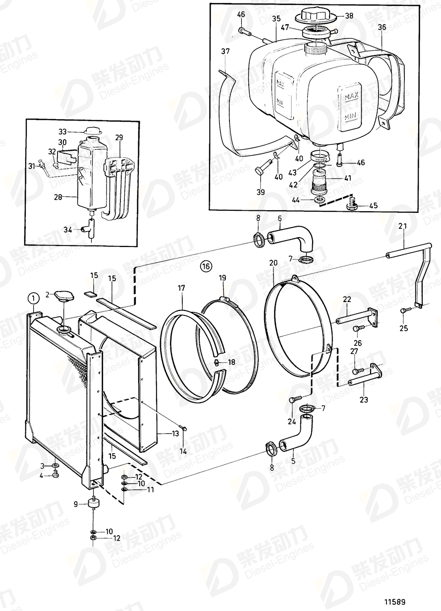 VOLVO Radiator hose 849920 Drawing